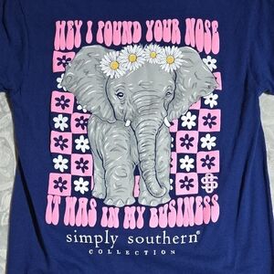 Simply Southern Blue and Pink Elephant Graphic Tee